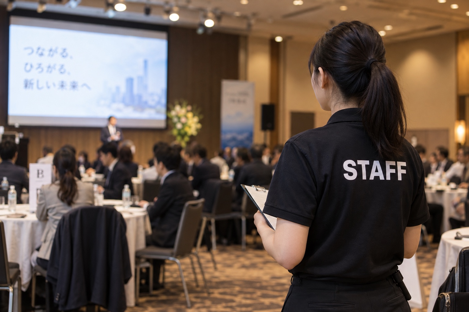 イベントの進行を見守るスタッフのイメージ
