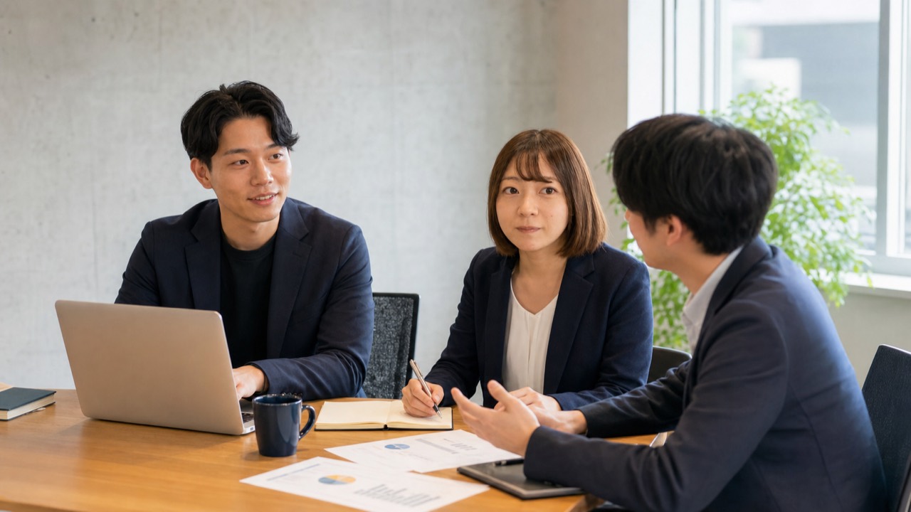 打ち合わせをするメンバー